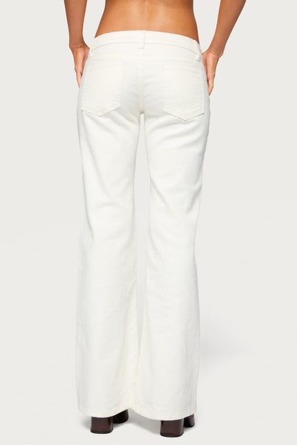 Girla Low Rise Wide Leg Jeans - White