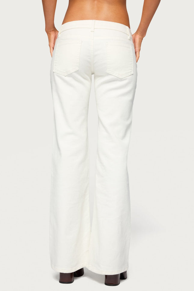 Girla Low Rise Wide Leg Jeans - White