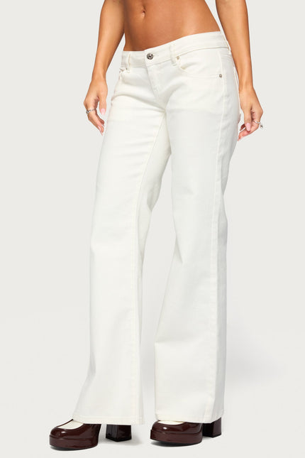 Girla Low Rise Wide Leg Jeans - White