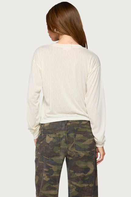 Naely Long Sleeve V Neck Top