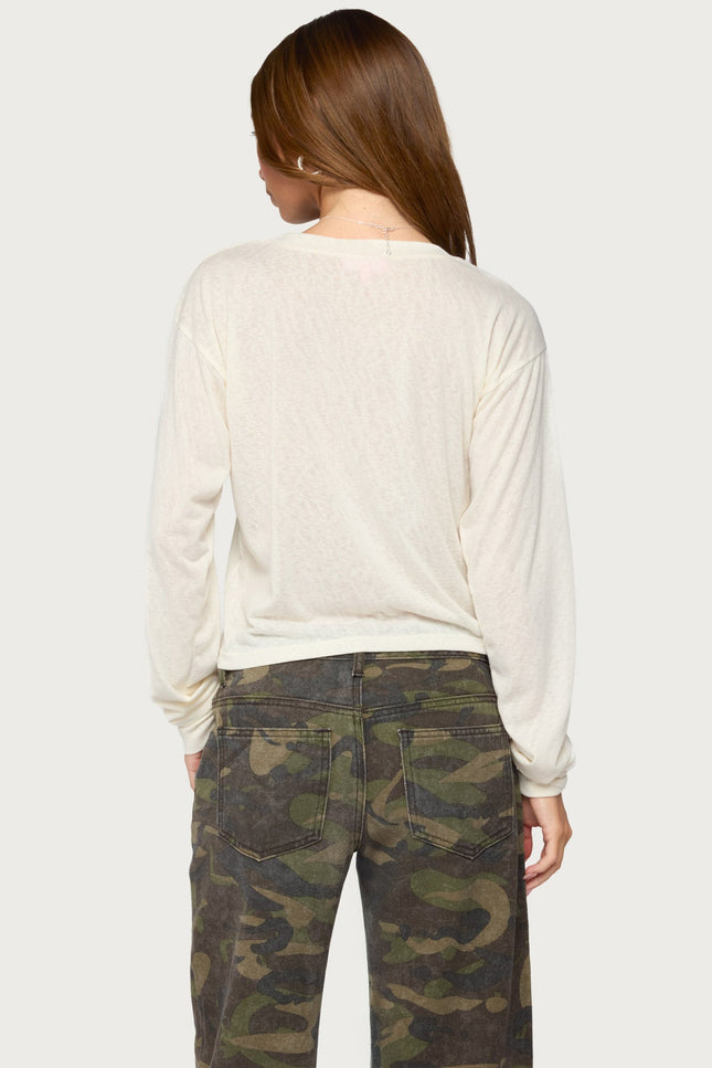 Naely Long Sleeve V Neck Top