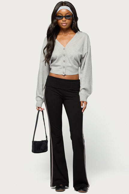 Jiara Balloon Sleeve V Neck Cardigan