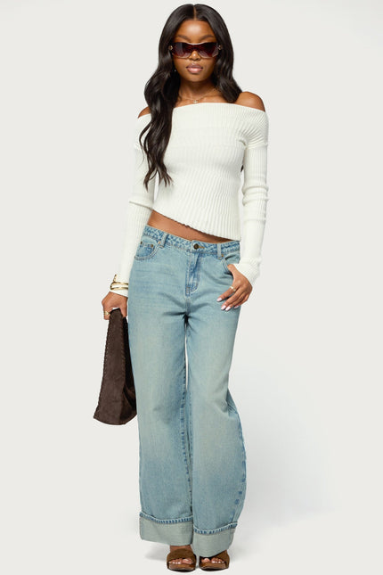 Celea Off Shoulder Knit Sweater