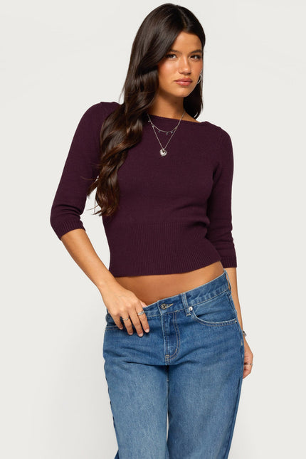 Zoelle Three-Quarter Sleeve Sweater