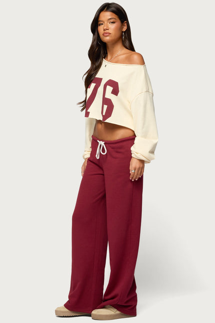 Callista Straight Leg Sweatpants - Burgundy